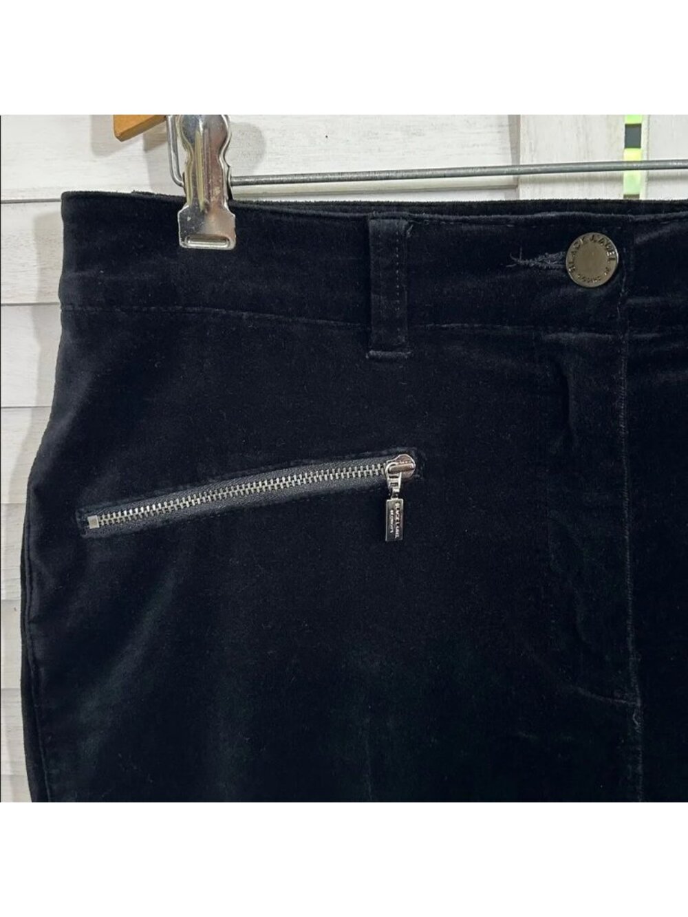 Chico’s Velveteen Pants Size 1.5 (10) Black Stretch Full Length - Picture 5 of 12